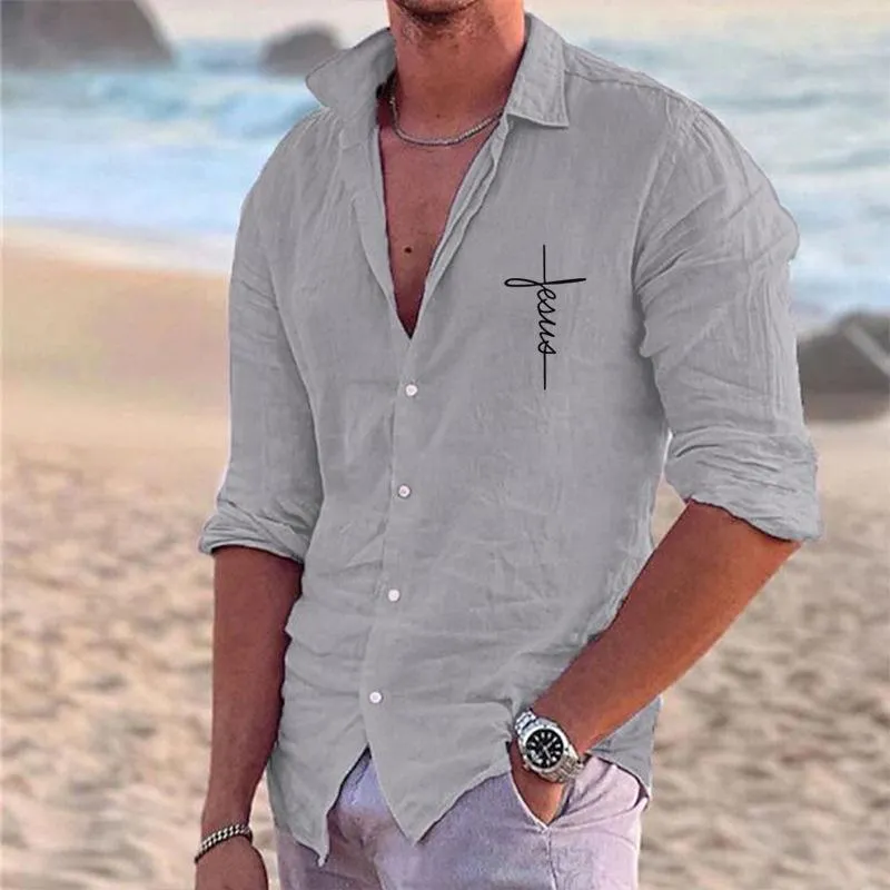 Men's Print Lapel Long Sleeve Loose Casual Shirt 82743093Z sold by Manly product image thumbnail 4