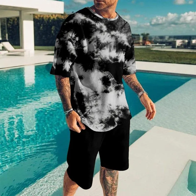 Men's Hawaiian Crew Neck Printed Casual Loose Short Sleeve Beach Shorts Set 26155701X sold by Manly product image thumbnail 2