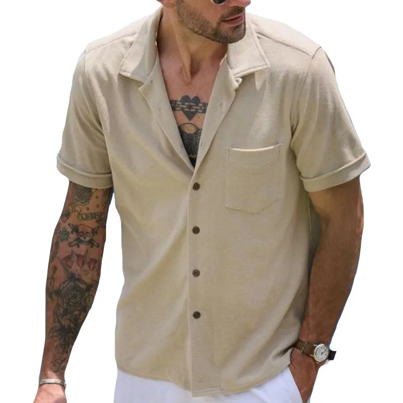 Men's Vintage Lapel Short Sleeve Shirt 34660018TO sold by Manly