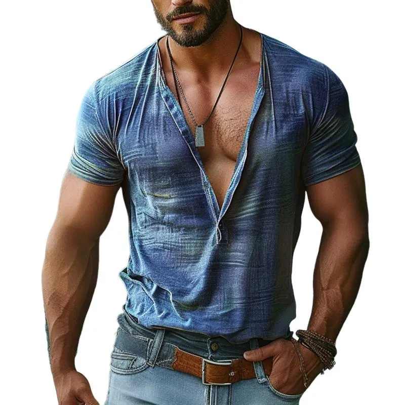 Men's Casual Short-sleeved Printed T-shirt 18729368TO sold by Manly