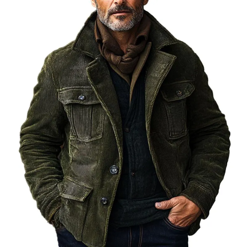 Men's Vintage Multi-Pocket Lapel Jacket 99833402X sold by Manly