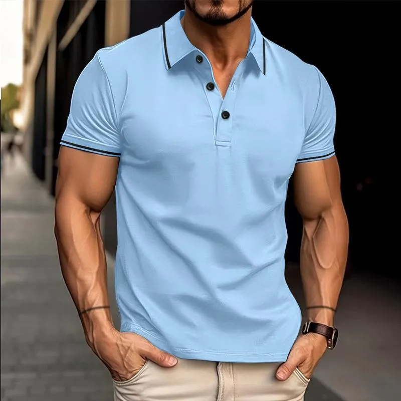 Men's Casual Solid Color Lapel Short Sleeve Polo Shirt 89081995Y sold by Manly product image thumbnail 2