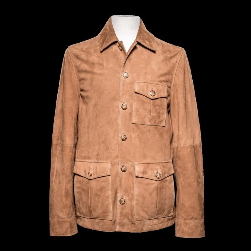 Men's Soft Suede Lapel Multi-pocket Single Breasted Jacket 50640652Z sold by Manly product image thumbnail 5