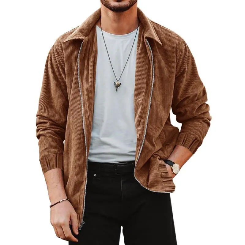 Men's Casual Corduroy Lapel Jacket 16264716Y sold by Manly