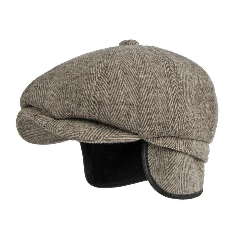 Men's British Vintage Wool Warm Earmuff Beret 36085431M sold by Manly product image thumbnail 5