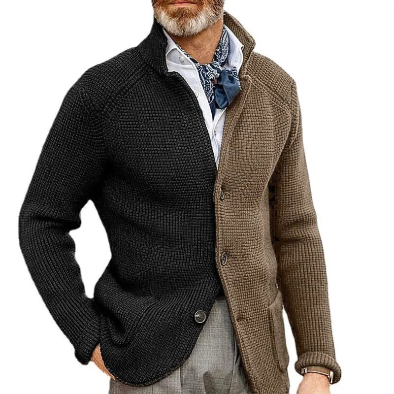 Men's Stand Collar Long Sleeve Knit Jacket 52636353X sold by Manly
