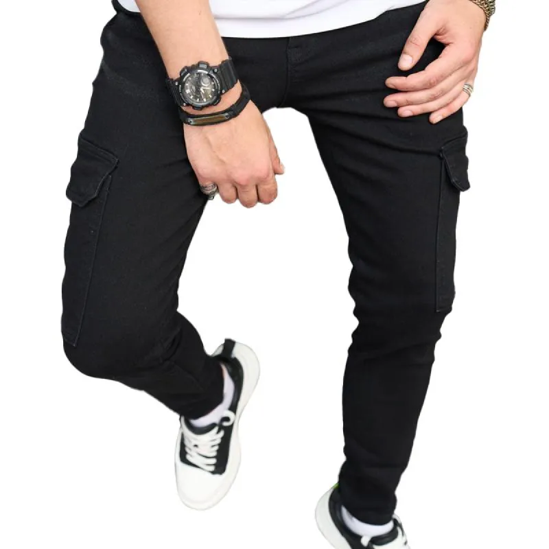 Men's Solid Slim Flap Pocket Casual Jeans 05916971Z sold by Manly