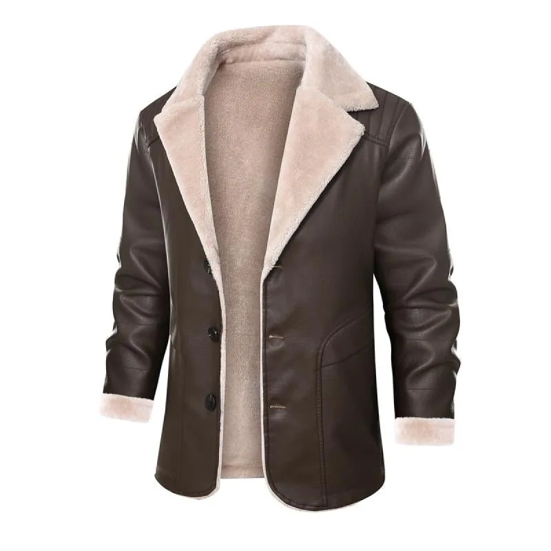 Men's Vintage Warm Lapel Shearling Jacket 49996996Y sold by Manly