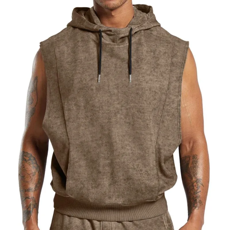 Men's Fashion Distressed Loose Sleeveless Hoodie 29106475M sold by Manly