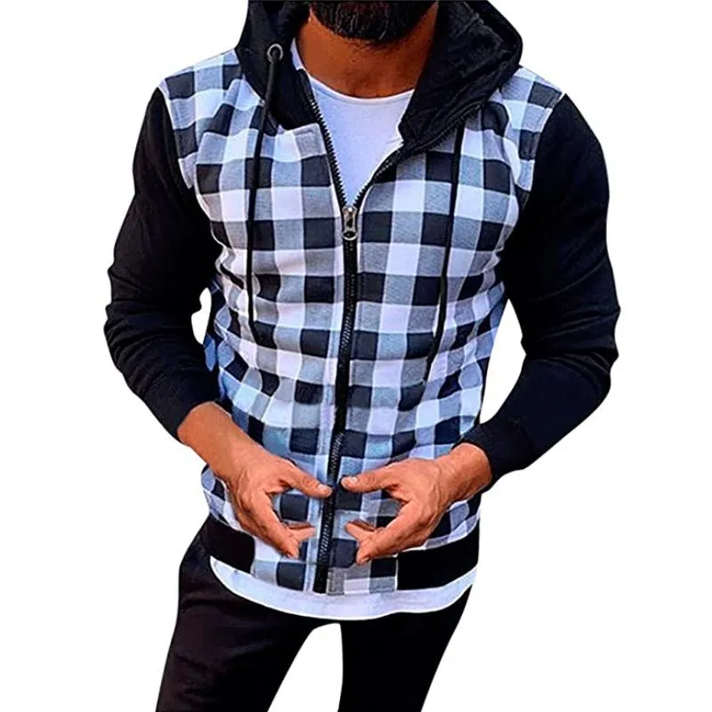 Men's Casual Plaid Hooded Sweatshirt Jacket 86530479TO sold by Manly product image thumbnail 3