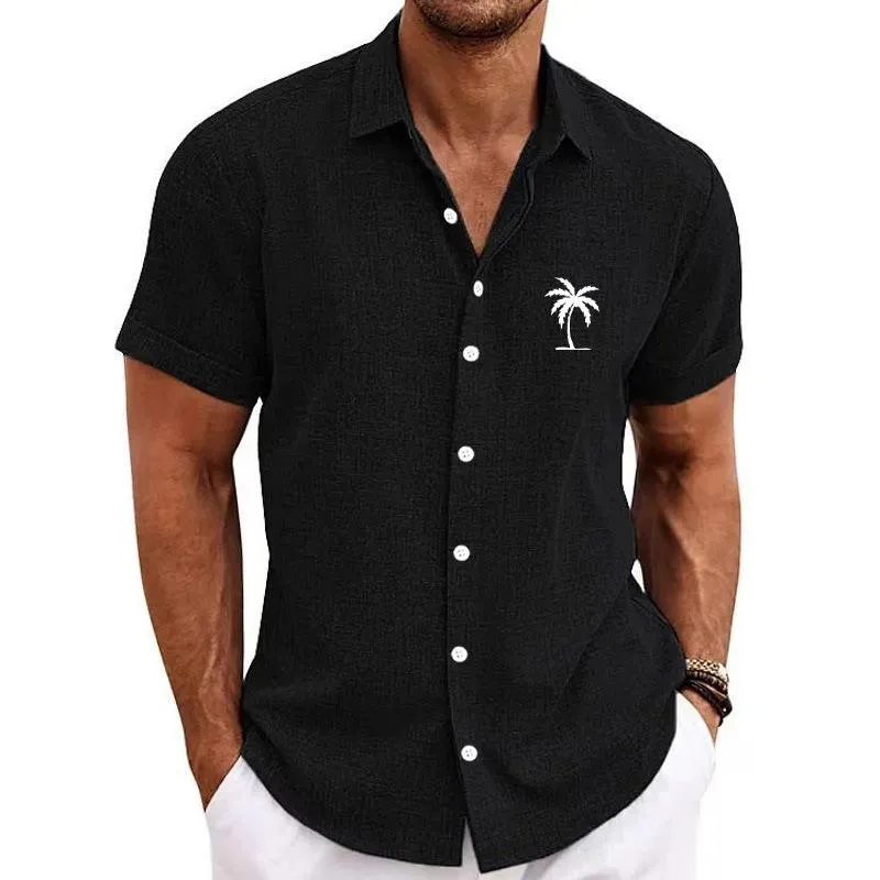 Men's Hawaii Palm Printed Lapel Short Sleeve Casual Shirt 02312515Z sold by Manly product image thumbnail 3