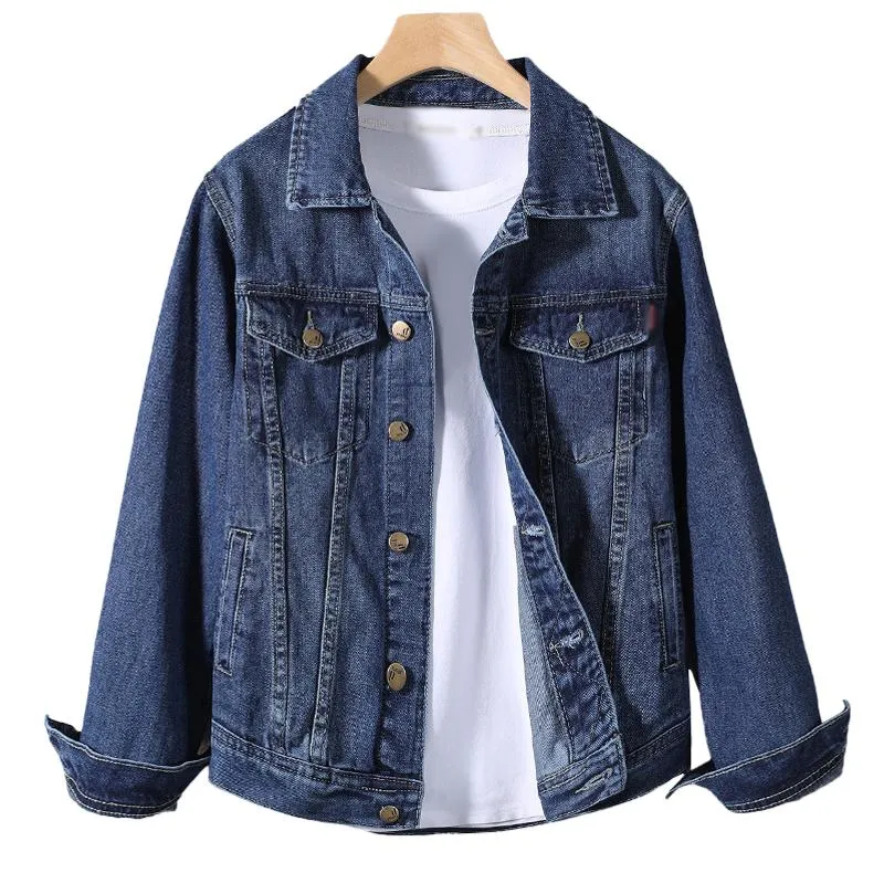 Men's Vintage Wash Slim Lapel Single Breasted Denim Jacket 64001659M sold by Manly
