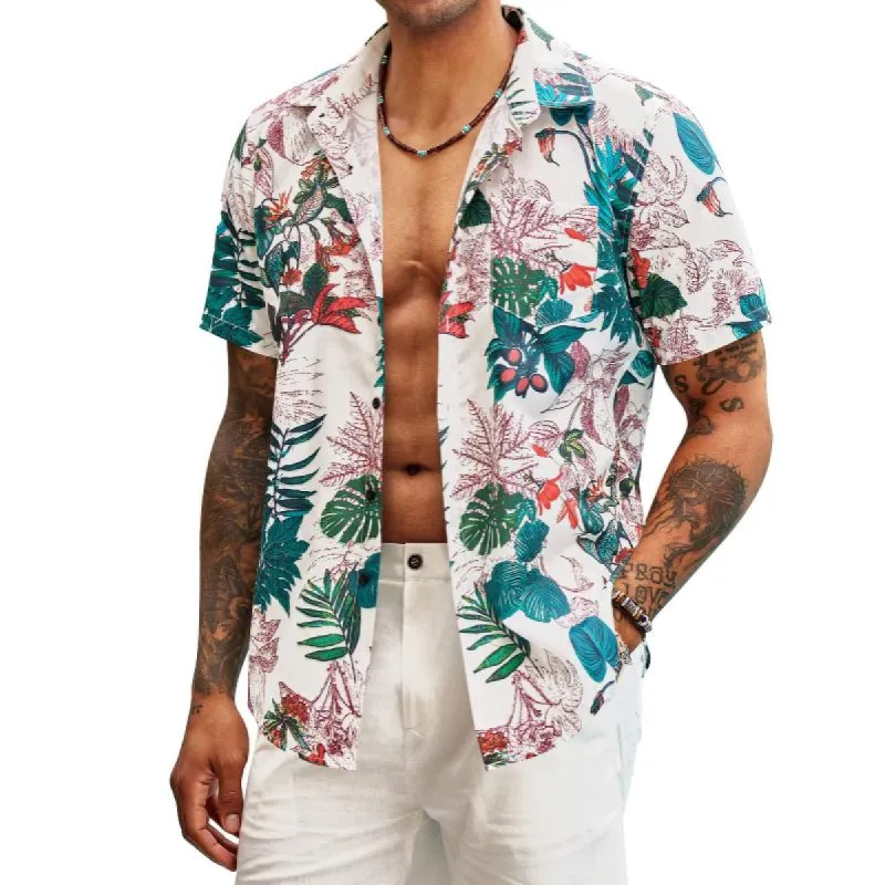 Men's Casual Hawaiian Beach Pocket Print Shirt 75310397TO sold by Manly