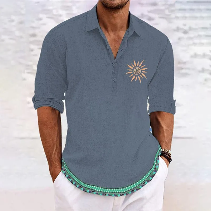 Men's Print Lapel Long Sleeve Casual Shirt 78243969Z sold by Manly product image thumbnail 2