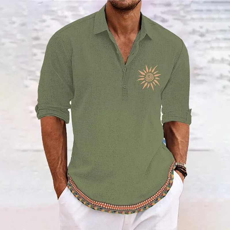 Men's Print Lapel Long Sleeve Casual Shirt 78243969Z sold by Manly product image thumbnail 4