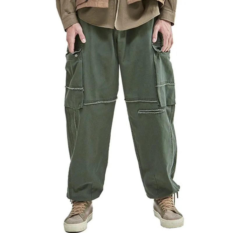Men's Casual Loose Patchwork Multi-Pocket Cargo Pants  97438189Y sold by Manly
