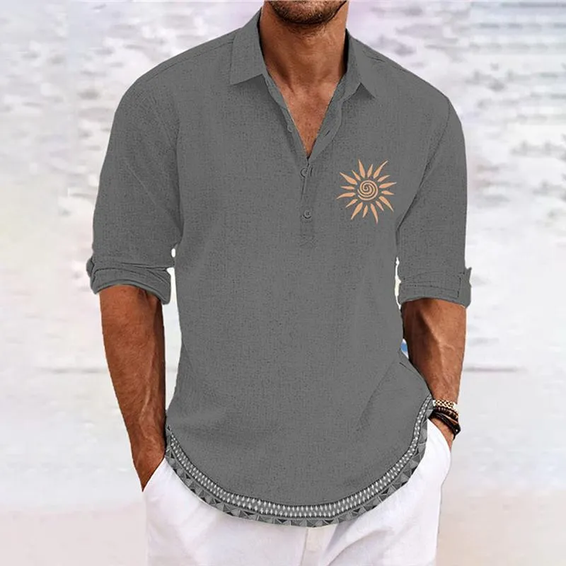 Men's Print Lapel Long Sleeve Casual Shirt 78243969Z sold by Manly product image thumbnail 5