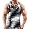 Men's Striped Sports Colorblock Crew Neck Tank Top 40648198X sold by Manly