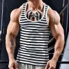 Men's Striped Sports Colorblock Crew Neck Tank Top 40648198X sold by Manly
