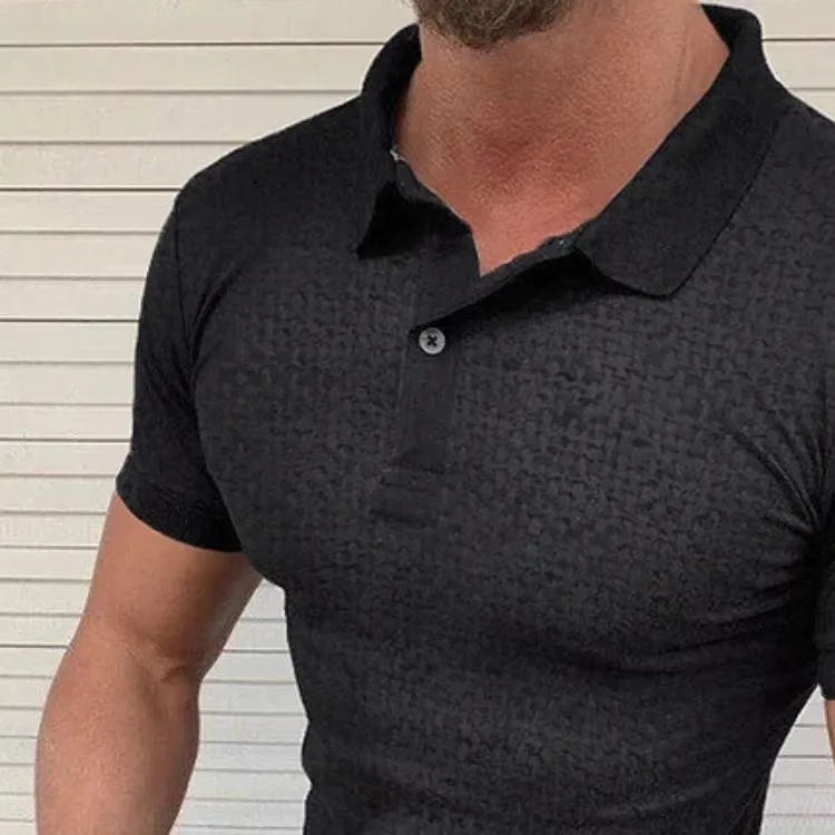 Men's Casual Retro Solid Color Printed Polo Shirt 03953347TO sold by Manly product image thumbnail 3