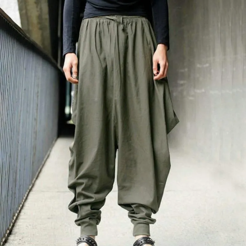 Men's Retro Solid Loose Original Design Casual Harlan Pants 25549800Z sold by Manly product image thumbnail 3