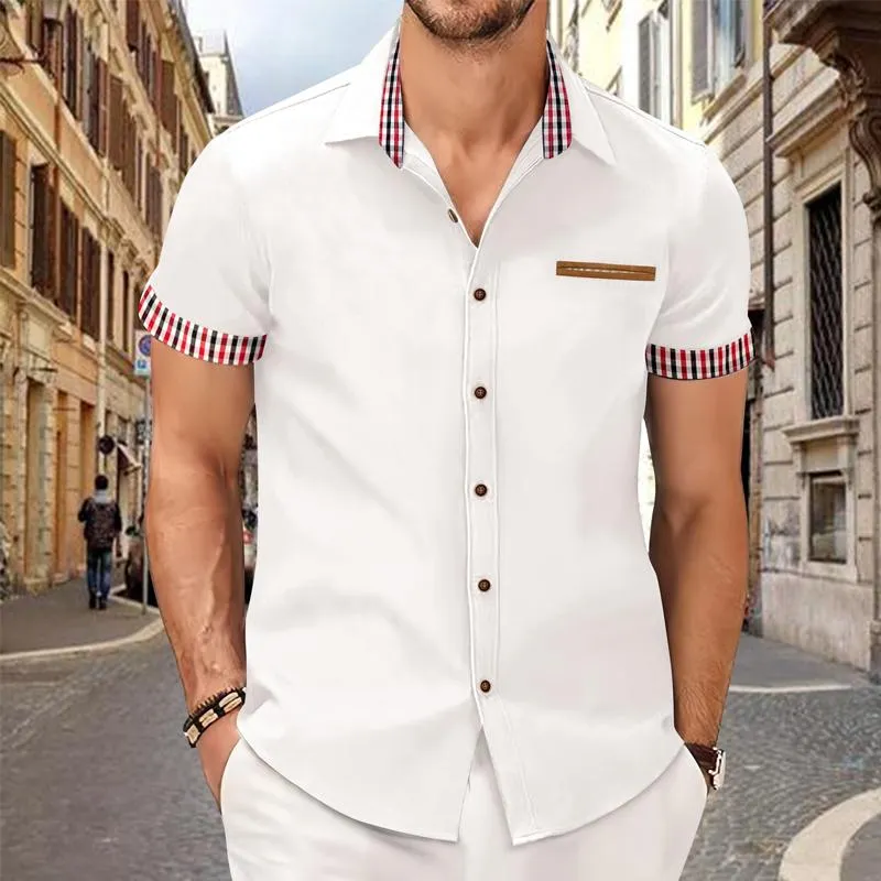 Men's Casual Plaid Print Chest Pocket Short Sleeve Shirt 11323454Y sold by Manly product image thumbnail 2