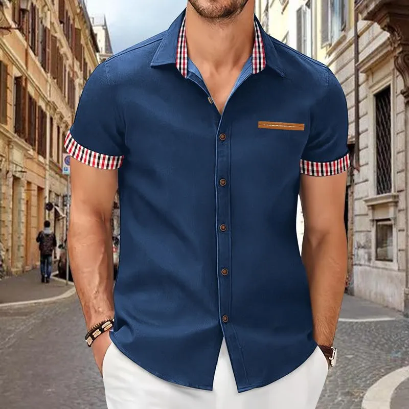 Men's Casual Plaid Print Chest Pocket Short Sleeve Shirt 11323454Y sold by Manly product image thumbnail 4