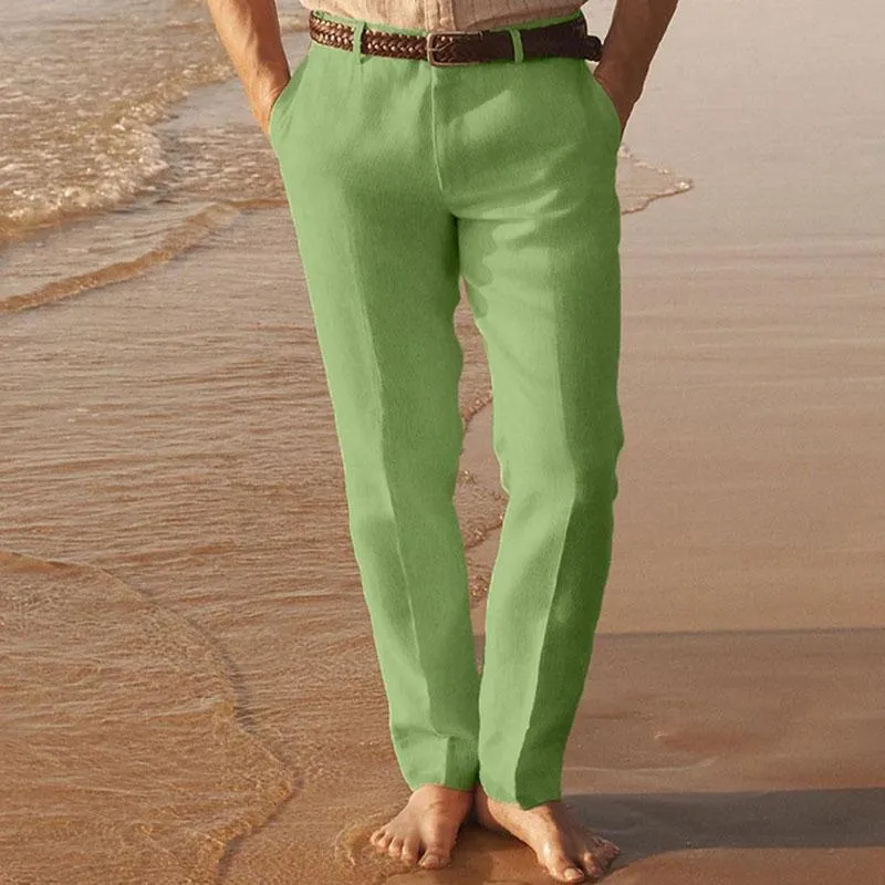 Men's Casual Solid Color Cotton Linen Breathable Pants 57510585M sold by Manly product image thumbnail 3