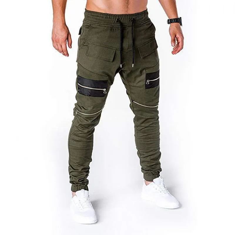 Men's Colorblock Zip Multi-pocket Cargo Pants 35114154Z sold by Manly product image thumbnail 4