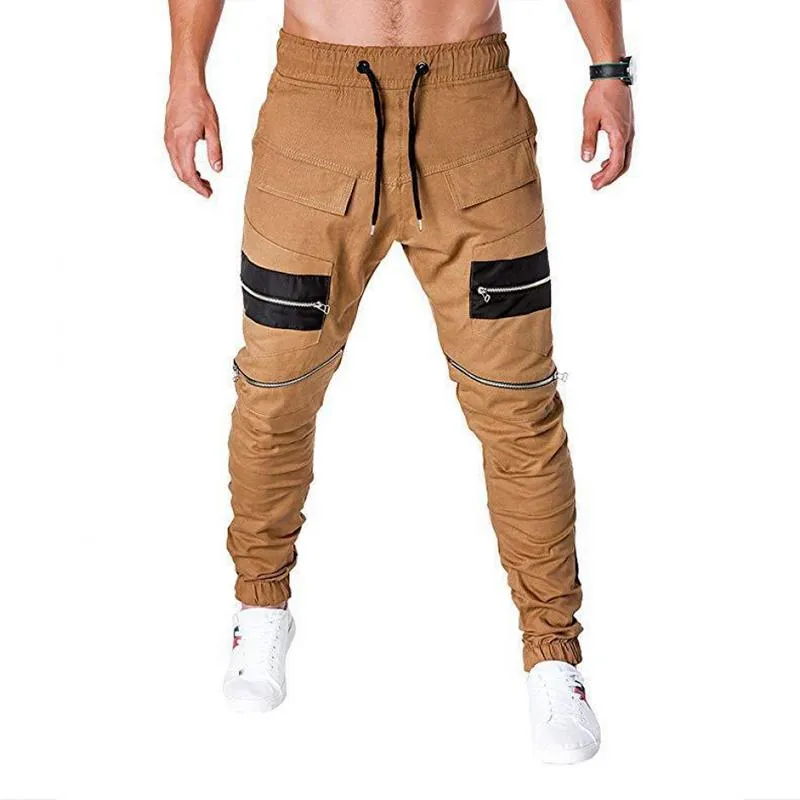 Men's Colorblock Zip Multi-pocket Cargo Pants 35114154Z sold by Manly product image thumbnail 2
