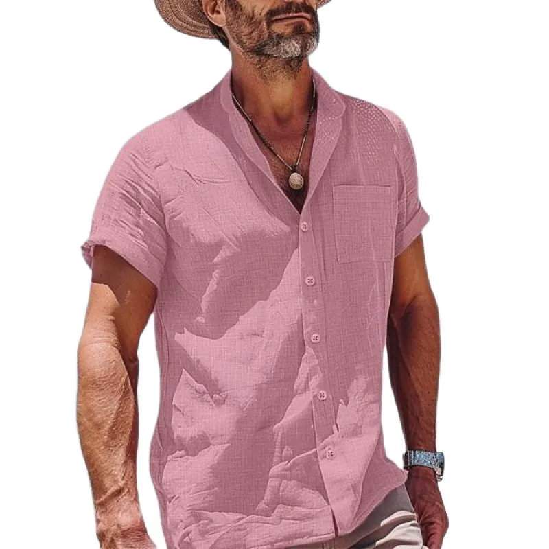 Men's Casual Solid Color Short Sleeve Pocket Shirt 49184693Y sold by Manly