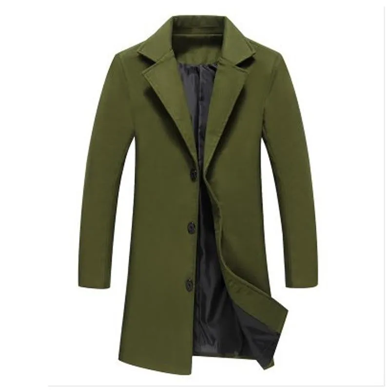 Men's Solid Color Single-breasted Trench Coat 28443032X sold by Manly product image thumbnail 3