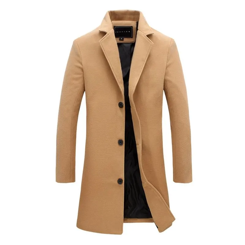 Men's Solid Color Single-breasted Trench Coat 28443032X sold by Manly product image thumbnail 2