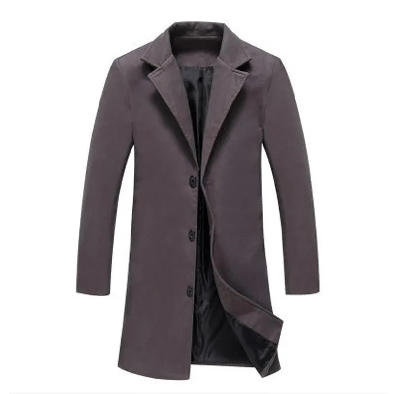 Men's Solid Color Single-breasted Trench Coat 28443032X sold by Manly product image thumbnail 4