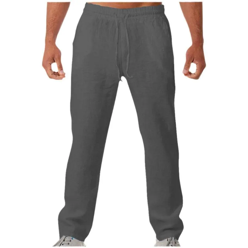Men's Casual Breathable Cotton Linen Loose Elastic Waist Pants 71333821M sold by Manly product image thumbnail 2