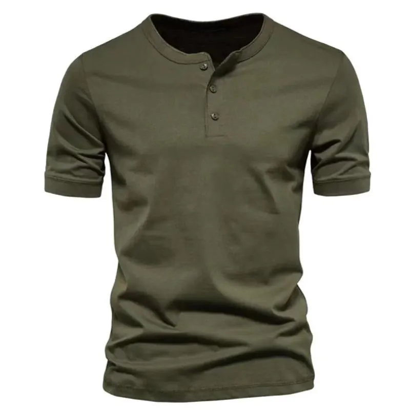 Men's Solid Color Short Sleeve T-Shirt 23111053Y sold by Manly