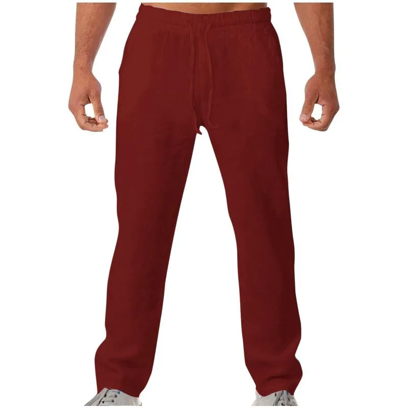 Men's Casual Breathable Cotton Linen Loose Elastic Waist Pants 71333821M sold by Manly product image thumbnail 4