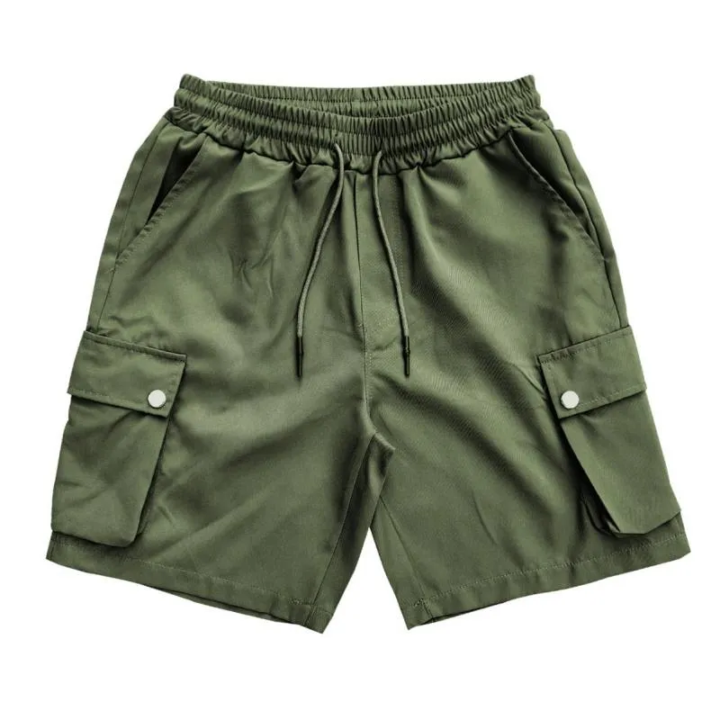 Men's Solid Color Multi-Pocket Cargo Shorts 32480917Y sold by Manly product image thumbnail 4