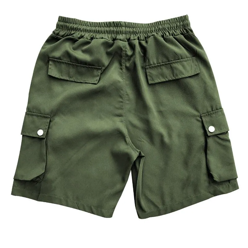 Men's Solid Color Multi-Pocket Cargo Shorts 32480917Y sold by Manly product image thumbnail 5