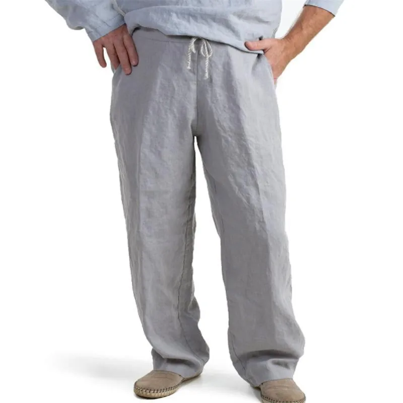 Men's Casual Solid Color Cotton Linen Loose Breathable Trousers 11365913M sold by Manly