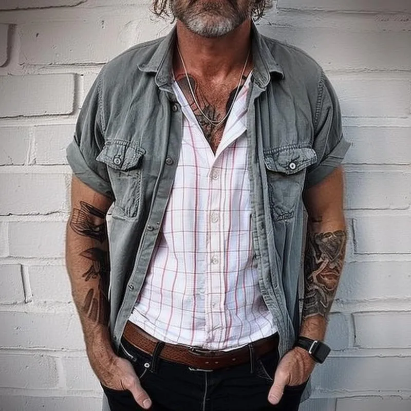 Men's Vintage Casual Pocket Shirt 12789568TO sold by Manly product image thumbnail 2