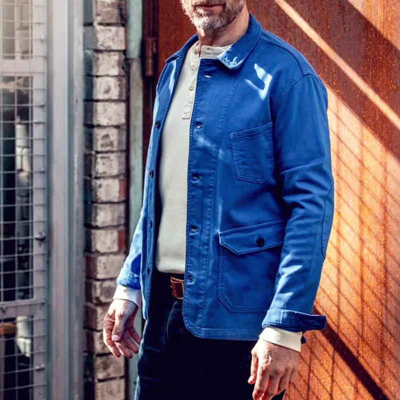 Men's Solid Color Multi-Pocket Lapel Cargo Jacket 36990873Y sold by Manly product image thumbnail 3