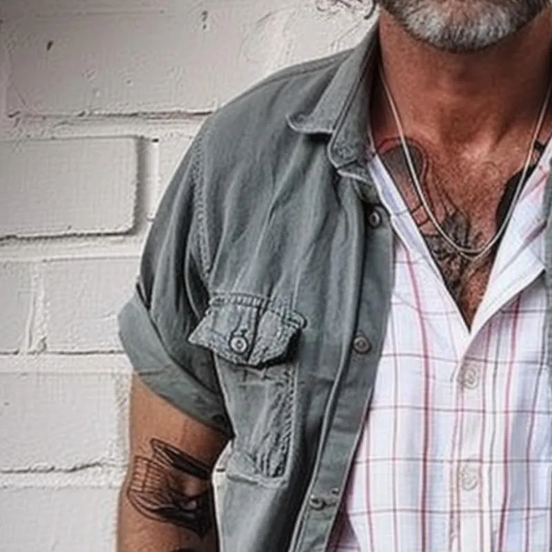 Men's Vintage Casual Pocket Shirt 12789568TO sold by Manly product image thumbnail 3