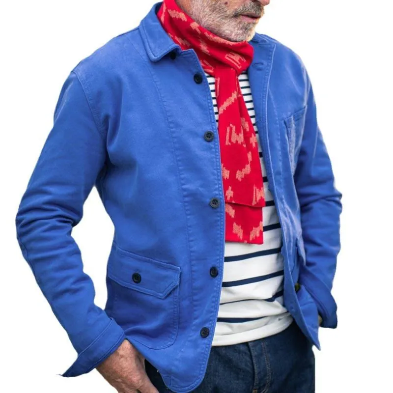 Men's Solid Color Multi-Pocket Lapel Cargo Jacket 36990873Y sold by Manly