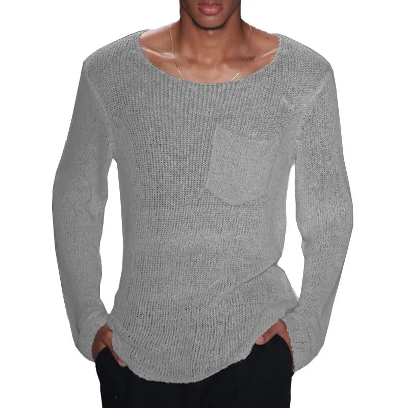 Men's Casual Thin Long Sleeve Pocket Knitted Sweater 82174528M sold by Manly product image thumbnail 3