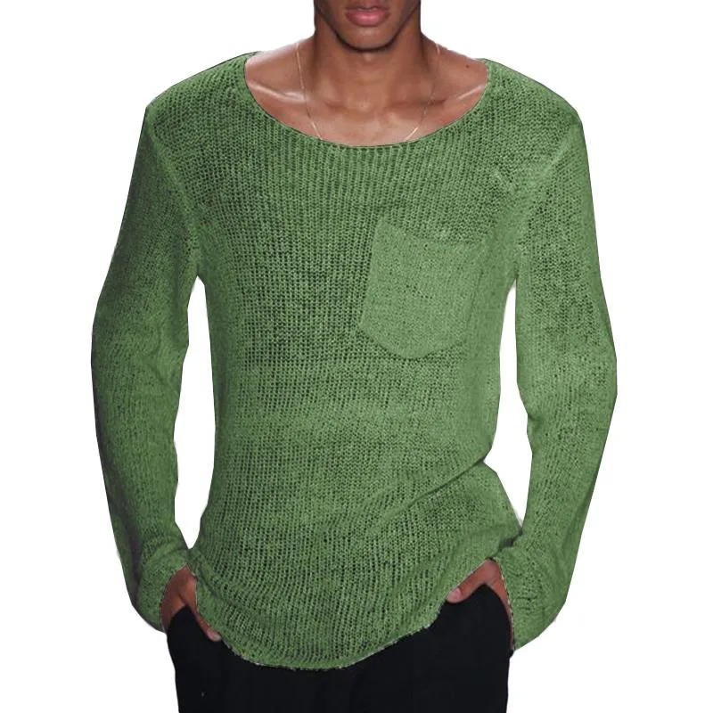 Men's Casual Thin Long Sleeve Pocket Knitted Sweater 82174528M sold by Manly product image thumbnail 2