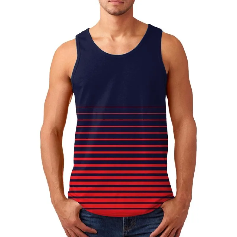 Men's Striped Printed Track Tank Top 84907031X sold by Manly