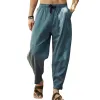 Men's Loose Cotton Linen Solid Color Drawstring Pants 26608017Y sold by Manly
