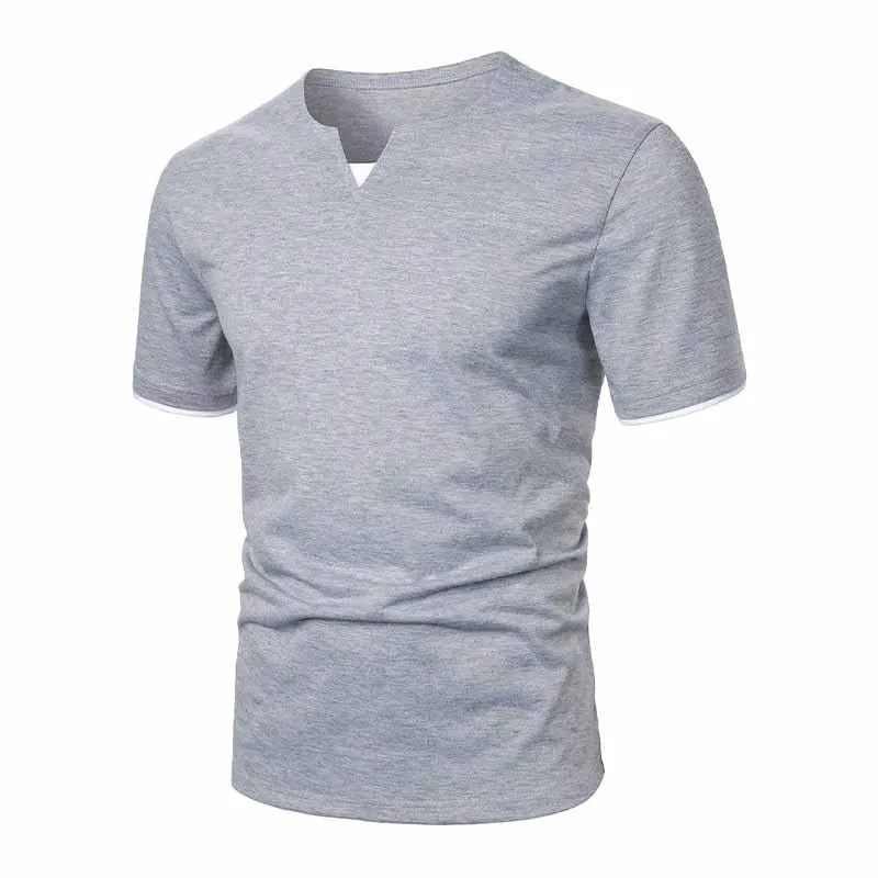 Men's Cotton Blend Colorblock V-Neck Short Sleeve T-Shirt 81572309X sold by Manly product image thumbnail 2