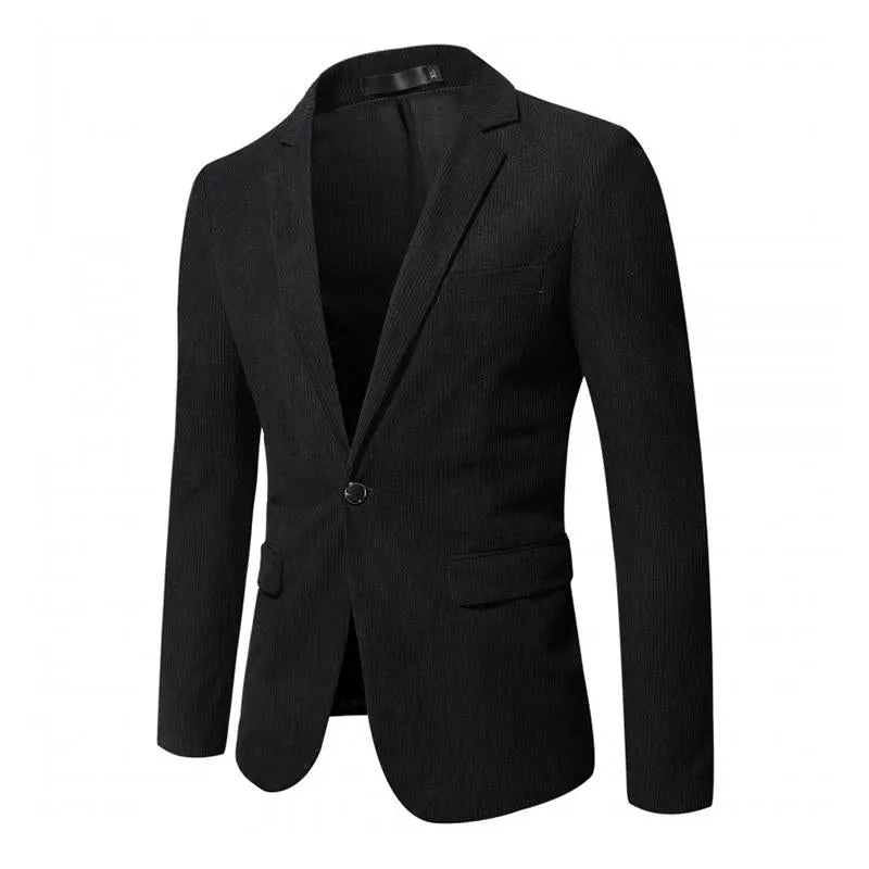 Men's Casual Slim Corduroy Lapel One Button Blazer 57119562M sold by Manly product image thumbnail 4